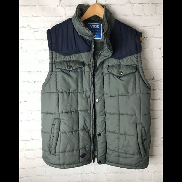 Vigo Blue Gray Vest 100% Nylon XL - Picture 1 of 7